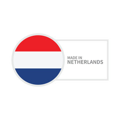 Made In Netherlands Label Icon Vector Design.