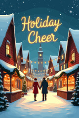 christmas music poster, christmas party poster, christmas poster background, santa poster, happy holidays poster, christmas poster greeting card, christmas, winter, holiday, landscape, illustration, x