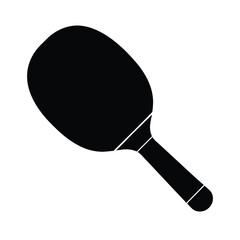 Pickleball paddle on court vector silhouette