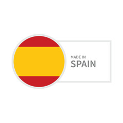 Made In Spain Label Icon Vector Design.