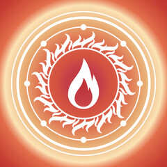 火の魔法陣　レッド背景