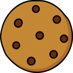 Fototapeta premium chocolate chip cookie icon clipart vector on transparent background