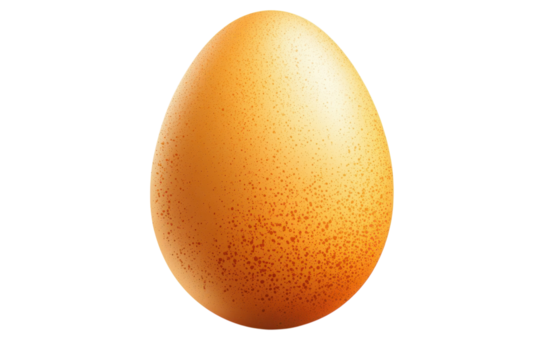 A speckled brown egg symbolizing new beginnings and potential for life against a dark on transparent background - Powered by Adobe