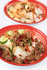 Stir Fried Spicy Basil put meat