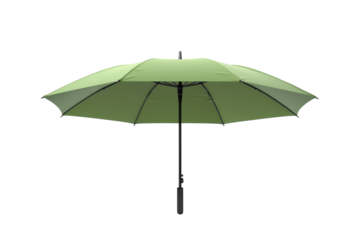 A vibrant green umbrella offering protection on a stormy day ready to face any weather with a on transparent background