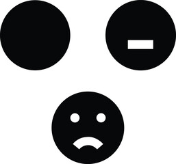 Single circular emoji icon with various facial expressions