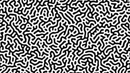 Turing pattern made only of black lines, transparent background