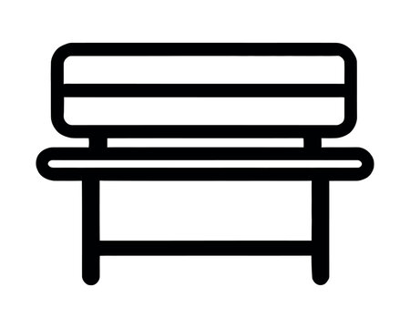 recommend clip art: Simple black outline bench icon