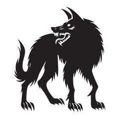 Grim hellhound silhouette optimized for supernatural stock sets – hellhound silhouette – hellhound vector illustration – silhouette of hellhound

