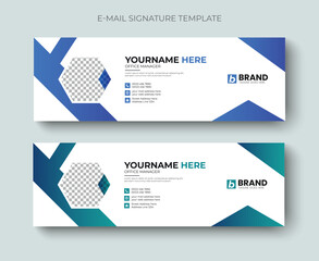 Multipurpose modern corporate business email signature or email footer layout template design. Professional business email signature design template.