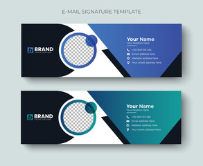 Multipurpose modern corporate business email signature or email footer layout template design. Professional business email signature design template.