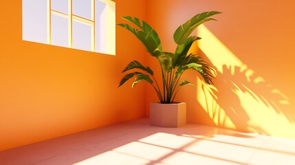 Minimalist room with plant (1)