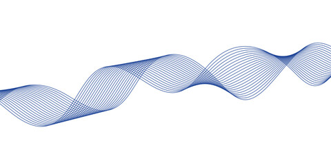 Abstract vector background with blue wavy lines. Blue wave background. Blue lines vector illustration. Curved wave. Abstract wave element.	