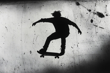A skateboarder mid-trick