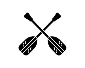 creative details Outline silhouette rowing oar paddle icon
