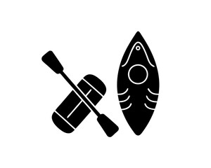 creative details Outline silhouette rowing oar paddle icon