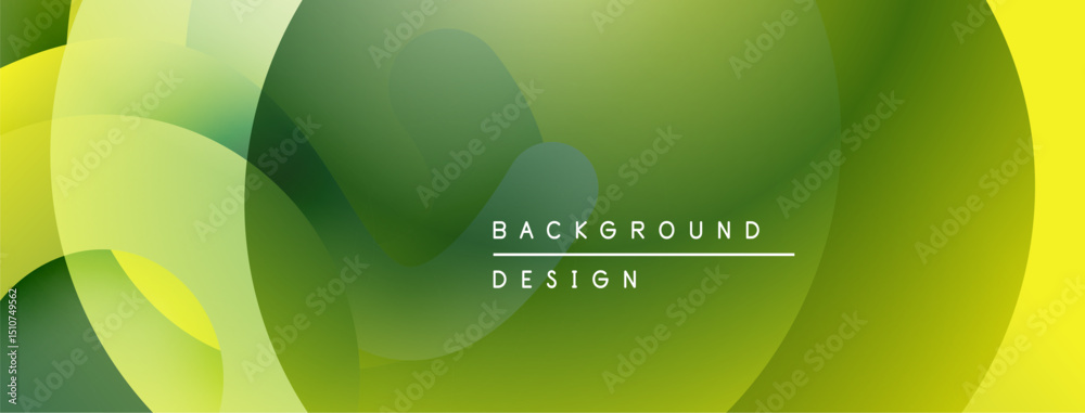 Aufkleber abstract gradients overlap, creating soft visual flow. yellow, green hues dominate design, offering 