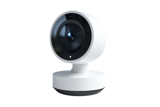 Protecting your loved ones with a vigilant white security camera a silent guardian watching on transparent background