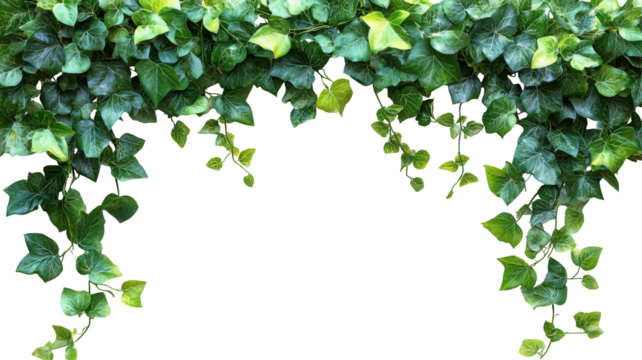Lush green ivy vines cascading down creating a natural frame element