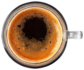 shot of espresso coffee isolated on transparent background