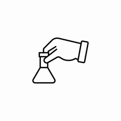 hand holding tube icon sign vector