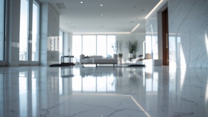 Luxury interior with marble floor