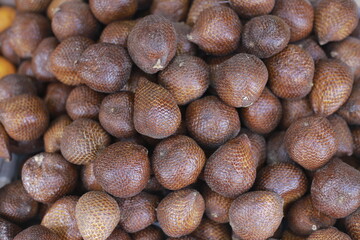 Top View of Many Brown Salak Fruits (Snake Fruit)
