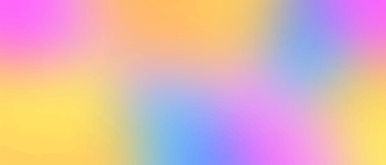 Gradient blurred abstract background. Pink, blue and yellow horizontal wallpaper