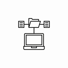 laptop files folder icon sign vector