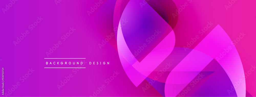 Leinwandbilder Abstract pink purple gradient background. Overlapping shapes create dynamic visual effect. Modern design elements present.