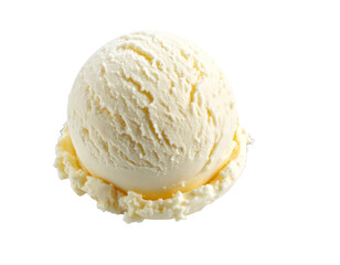 ice cream scoop vanilla isolated on transparent png