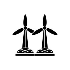 creative details Outline silhouette wind turbine icon vector illustration
