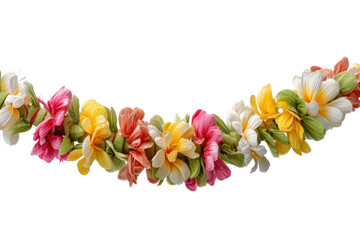PNG Colorful hawaiian lei garland with vibrant tropical flowers