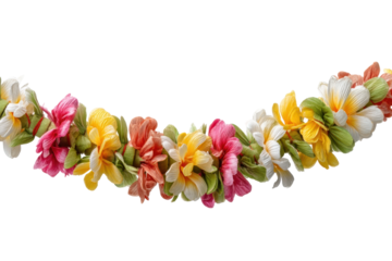 PNG Colorful hawaiian lei garland with vibrant tropical flowers