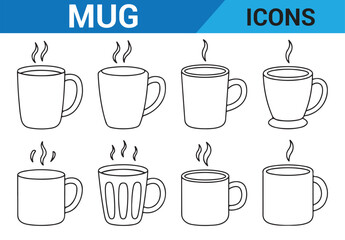 Hot Coffee Mug Sketch – Simple Line Art of Drink with Steam