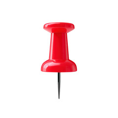 Fototapeta premium Vibrant red pushpin with sharp metal point, isolated on transparency background, perfect for office or school use