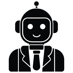 Mobile app developer element isolated chatbot assistant icon on white background