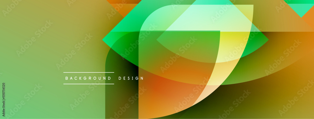 Leinwandbilder Abstract design features flowing shapes, vibrant colors. Gradient blends create dynamic visual effect. Modern background element.