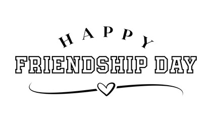 Happy friendship day lettering vector illustration.