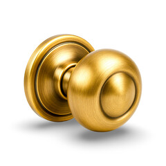 Brass Door Knob on White Background – Classic Round Handle Design