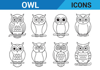 Cute Owl Line Art – Hand-drawn Sketch of Bird on Tree © SAKINA