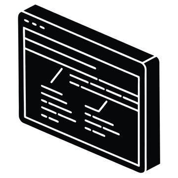 Mobile app developer element isolated code editor window on white background