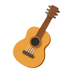 Naklejka premium PNG Paper guitar art illustration.