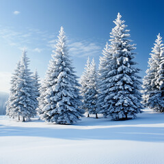 Fototapeta premium Snow covered trees landscape