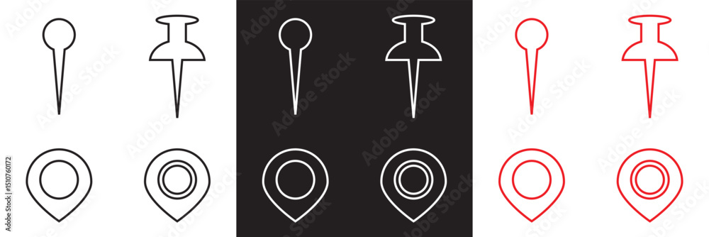 Poster location icon . map pointer pin sign icon . place address navigation locator icon. vector for websit