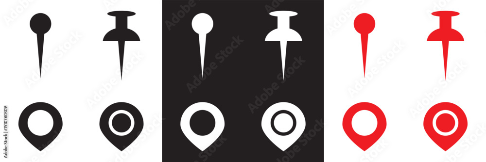 Poster location icon . map pointer pin sign icon . place address navigation locator icon. vector for websit