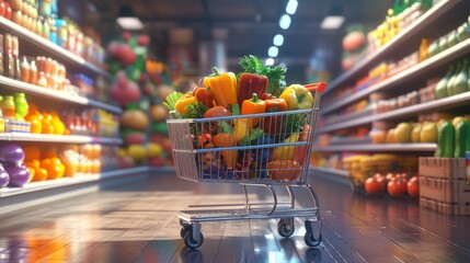 shopping in supermarket