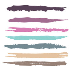 Obraz premium Various strokes of color paint on white background - Vector illustration