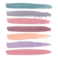 Various strokes of color paint on white background - Vector illustration