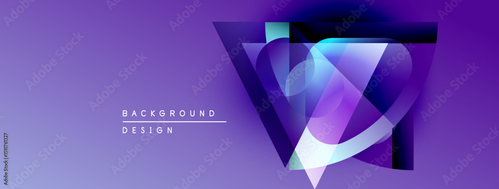 Leinwandbilder abstract geometric design. purple gradients form layered shapes, creating modern visual impact. mini